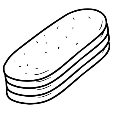 kedi dili kurabiyeleri çizim el çizimi ana hat vektörü