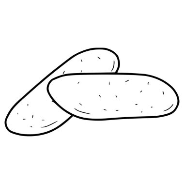 kedi dili kurabiyeleri çizim el çizimi ana hat vektörü