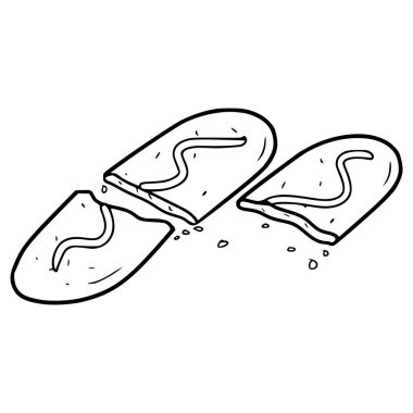 kedi dili kurabiyeleri çizim el çizimi ana hat vektörü