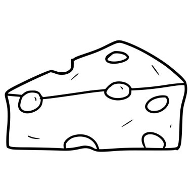 Peynir çizimi el çizimi ana hat vektörü