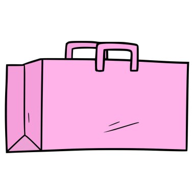 kağıt torba illüstrasyon el izole vektörü