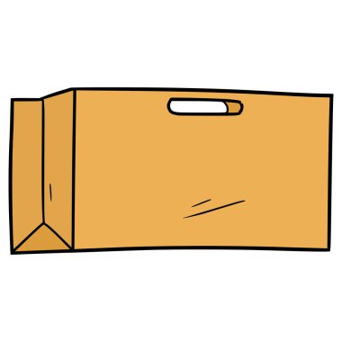 kağıt torba illüstrasyon el izole vektörü