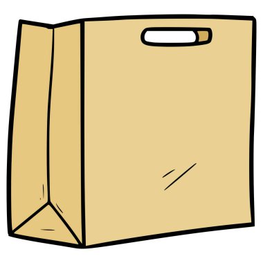 kağıt torba illüstrasyon el izole vektörü