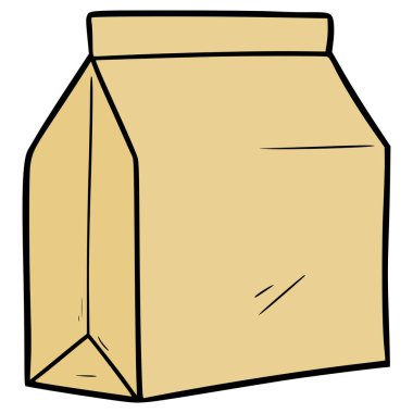 kağıt torba illüstrasyon el izole vektörü