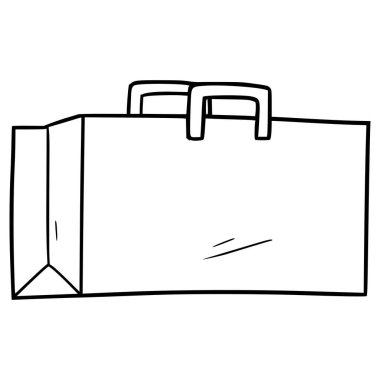 kağıt torba illüstrasyon el çizimi ana hat vektörü