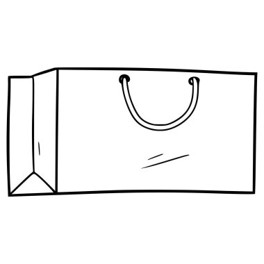 kağıt torba illüstrasyon el çizimi ana hat vektörü