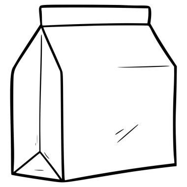 kağıt torba illüstrasyon el çizimi ana hat vektörü