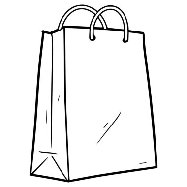 kağıt torba illüstrasyon el çizimi ana hat vektörü