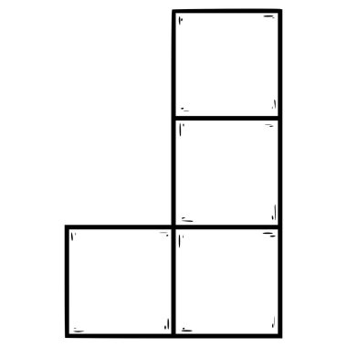 blok bulmaca illüstrasyon el çizim ana çizim vektörü