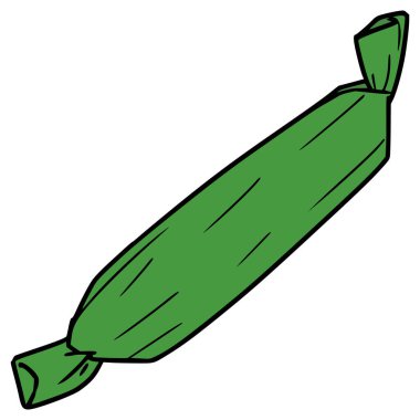 lontong ya da Endonezya pirinç keki çizimi elle izole edilmiş vektör