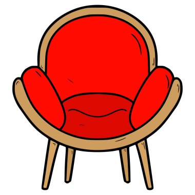 Koltuk çizimi elle izole edilmiş vektör