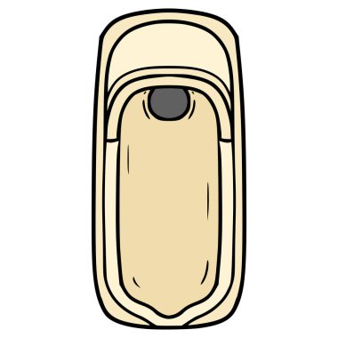 Çömelme tuvaleti çizimi elle izole edilmiş vektör