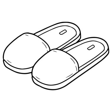 terlik çizimi el çizimi ana hat vektörü