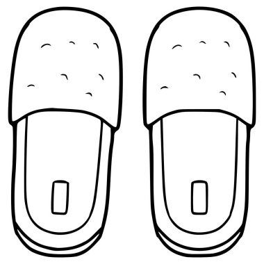 terlik çizimi el çizimi ana hat vektörü