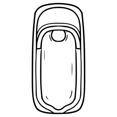 Çömelme tuvaleti illüstrasyon el çizimi ana hat vektörü