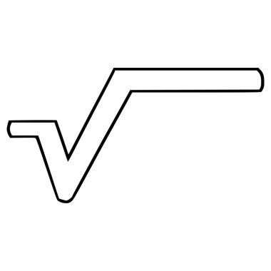 kök kök sembolü veya kare kök sembolü el çizimi ana hatlı vektör