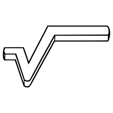 kök kök sembolü veya kare kök sembolü el çizimi ana hatlı vektör