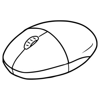 kablosuz fare çizimi el çizimi ana hatlı vektör