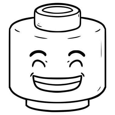 oyuncak başı mutlu illüstrasyon ana hatları vektörü