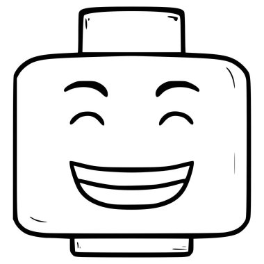 oyuncak başı mutlu illüstrasyon ana hatları vektörü