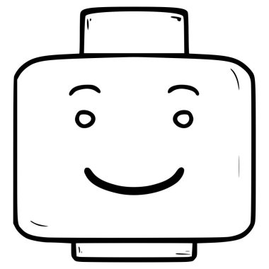 oyuncak başlı gülümseme çizim ana hatları vektörü