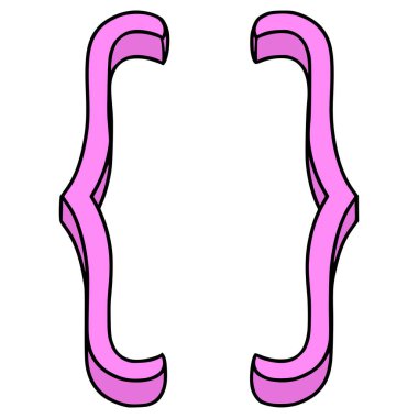 kıvrımlı parantez çizimi el izole edilmiş vektör