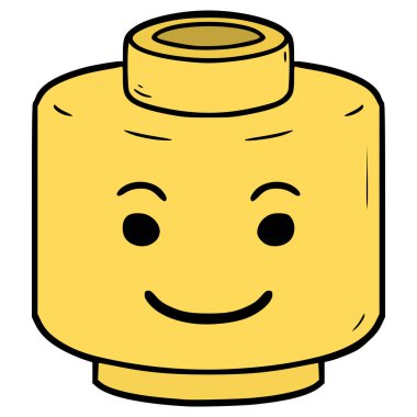 oyuncak başlı gülümseme çizim elle izole edilmiş vektör