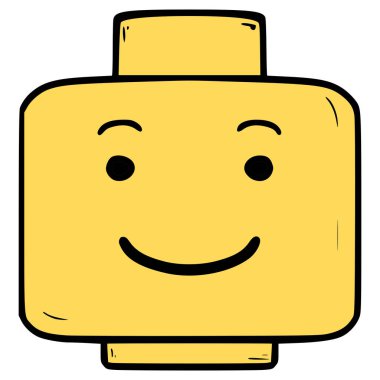 oyuncak başlı gülümseme çizim elle izole edilmiş vektör