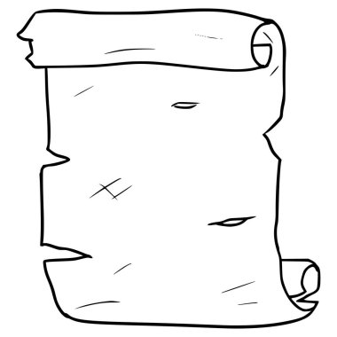 papirüs kağıdı illüstrasyon el çizimi ana hatlı vektör