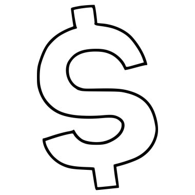 Dolar çizimi el çizimi ana hat vektörü