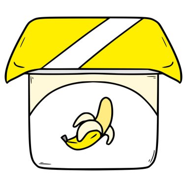 muzlu yoğurt çizimi el izole vektörü