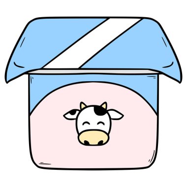 yoğurt çizimi elle izole edilmiş vektör