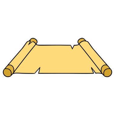 yırtık papirüs kaydırma çizim el izole vektör çizdi