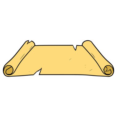 yırtık papirüs kaydırma çizim el izole vektör çizdi