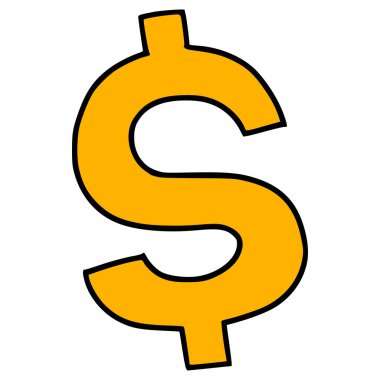 Dolar çizimi el izole edilmiş vektör