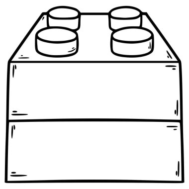 oyuncak tuğla illüstrasyon el çizimi ana hat vektörü