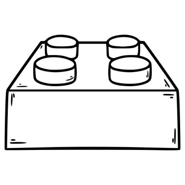 oyuncak tuğla illüstrasyon el çizimi ana hat vektörü