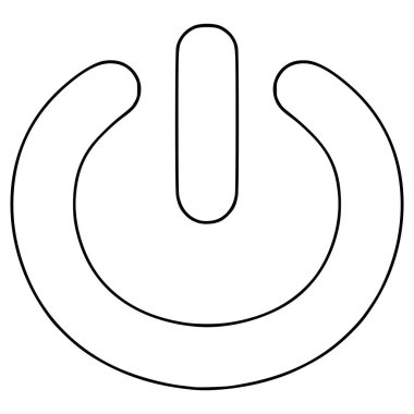 Güç düğmesi illüstrasyon el çizimi ana hat vektörü