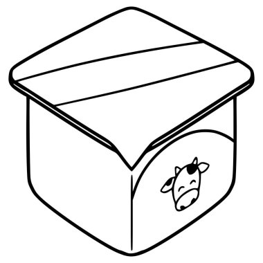 yoğurt çizimi el çizimi ana hat vektörü