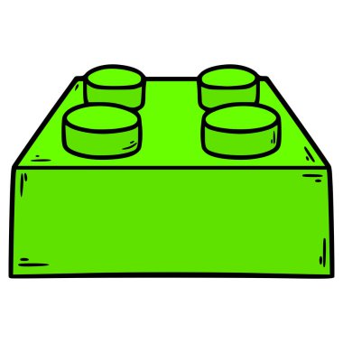 oyuncak tuğla çizimi elle izole edilmiş vektör