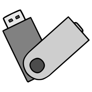 Kullanıcı flaş diski çizimi elle izole edilmiş vektör