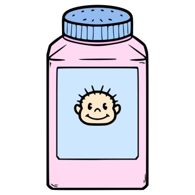 bebek pudrası çizimi elle izole edilmiş vektör
