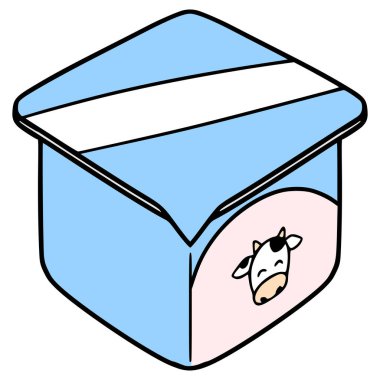 yoğurt çizimi elle izole edilmiş vektör