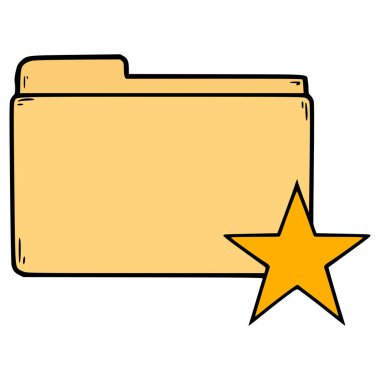 favori dizin simgesi el çizimi izole vektör