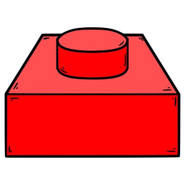 oyuncak tuğla 1x1 illüstrasyon el izole vektör çizdi