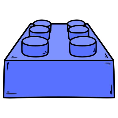 oyuncak tuğla 2x3 illüstrasyon el izole vektör çizdi