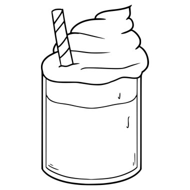 dalgona kahve illüstrasyon el çizimi taslak vektör