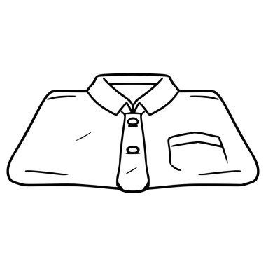 Katlanabilir giysi çizimi el çizimi ana hat vektörü