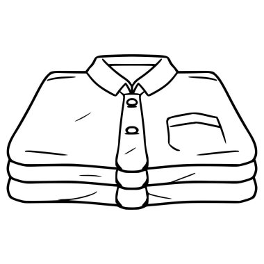 Katlanmış giysi yığını el çizimi taslak vektörü