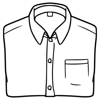 Katlanabilir giysi çizimi el çizimi ana hat vektörü